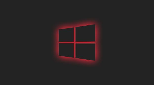 Windows 10 Logo Red Neon Wallpaper