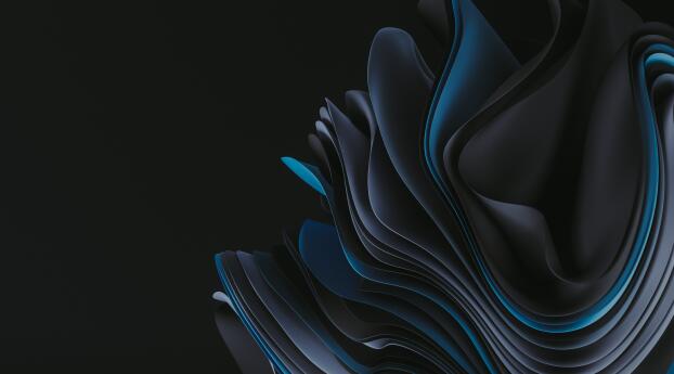 Windows 11 4k Black Blue Art Wallpaper