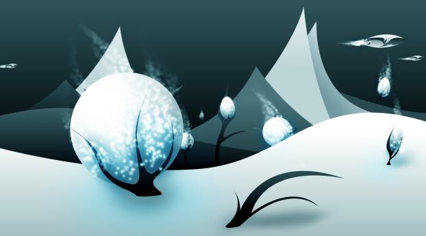winter, snow, trees Wallpaper
