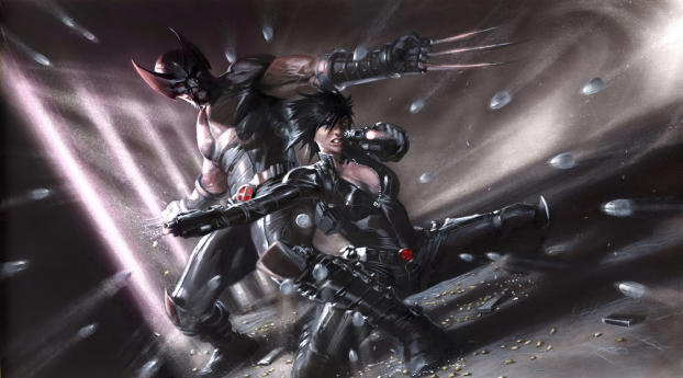 Wolverine and X-23 Wallpaper 360x325 Resolution