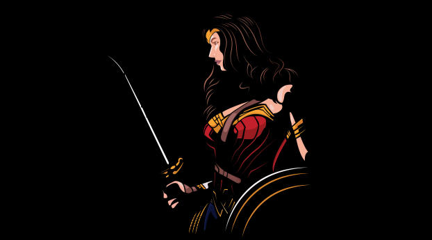 Wonder Woman Minimalist 4K Art Wallpaper 320x320 Resolution