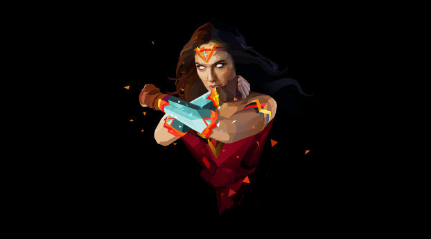 Wonder Woman Paint Art Wallpaper 2048x1152 Resolution