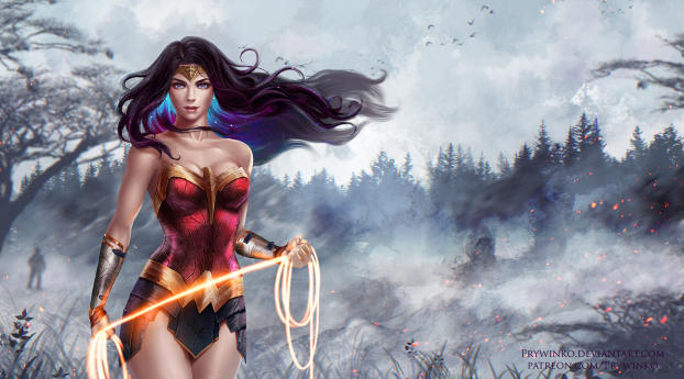Wonder Woman Superhero Artwork Wallpaper 1440x3040 Resolution