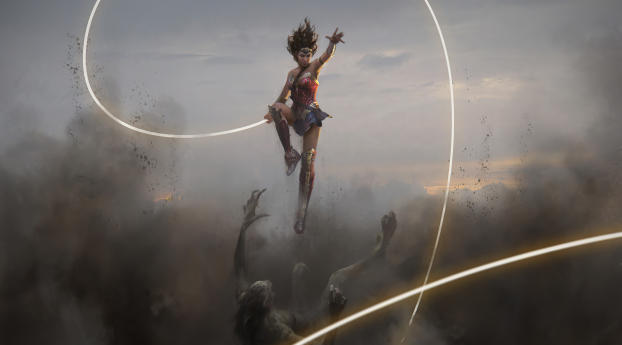 Wonder Woman x Cheetah Fight Wallpaper 1336x768 Resolution