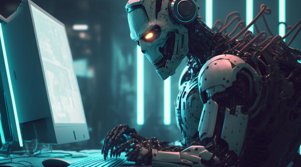 Working Robot Future 2023 AI Art Wallpaper