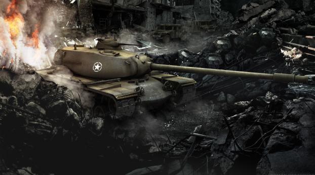 world of tanks, t110e5, usa Wallpaper 1600x1200 Resolution