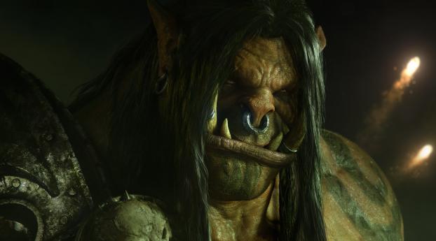 World Of Warcraft Grommash Hellscream Wallpaper 3449x1600 Resolution