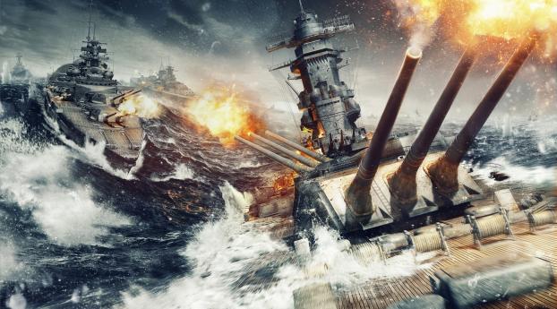 World Of Warships Explosion Wallpaper 2088x2250 Resolution