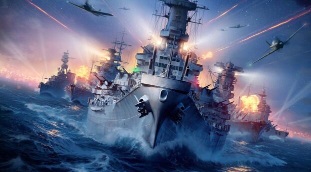 World of Warships Gaming 2023 Wallpaper 3400x1440 Resolution