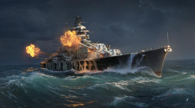 WOWS Game Ship Wallpaper 1280x2120 Resolution