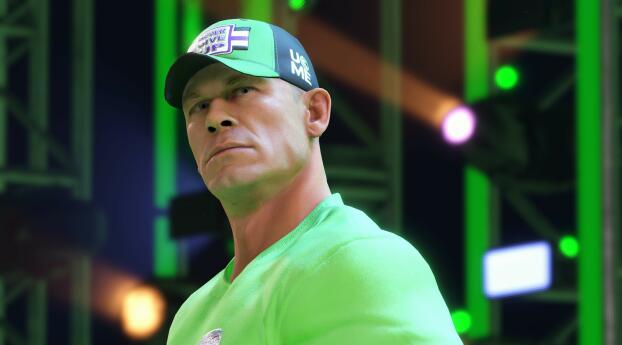 WWE 2K22 4k John Cena Wallpaper 3840x1644 Resolution