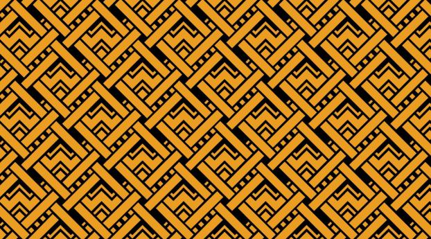 Yellow and Black Geometric Pattern Wallpaper