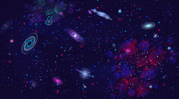 Cosmos HD Galaxy Minimalist Wallpaper 2048x2048 Resolution
