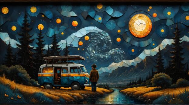 Young Man Adventure Night HD Landscape Wallpaper 800x480 Resolution