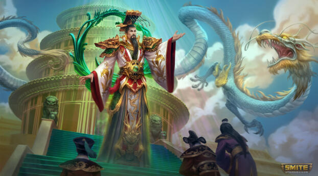 Yu Huang The Jade Emperor Smite Gaming Wallpaper 3000x3000 Resolution