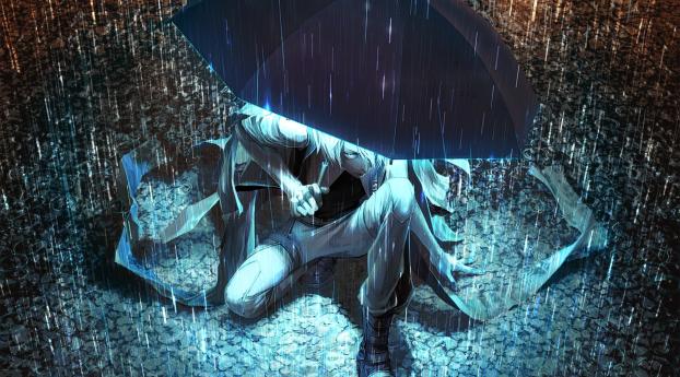 yuanmaru, man, umbrella Wallpaper 1440x2560 Resolution