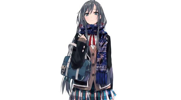 yukinoshita yukino, girl, scarf Wallpaper 1366x768 Resolution