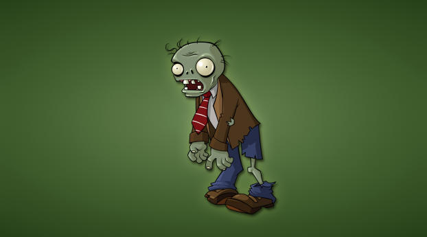 zombies, plants vs zombies, green background Wallpaper